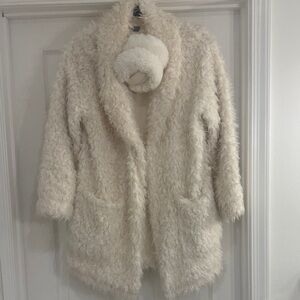 Aerie Cream Teddy Jacket and matching complimentary ear warmers from Brook+Bay